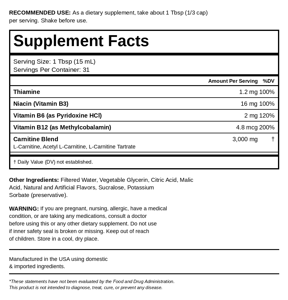 PeakForm SHRED 3000™ Liquid Carnitine Complex | Burn Fat 3X Faster