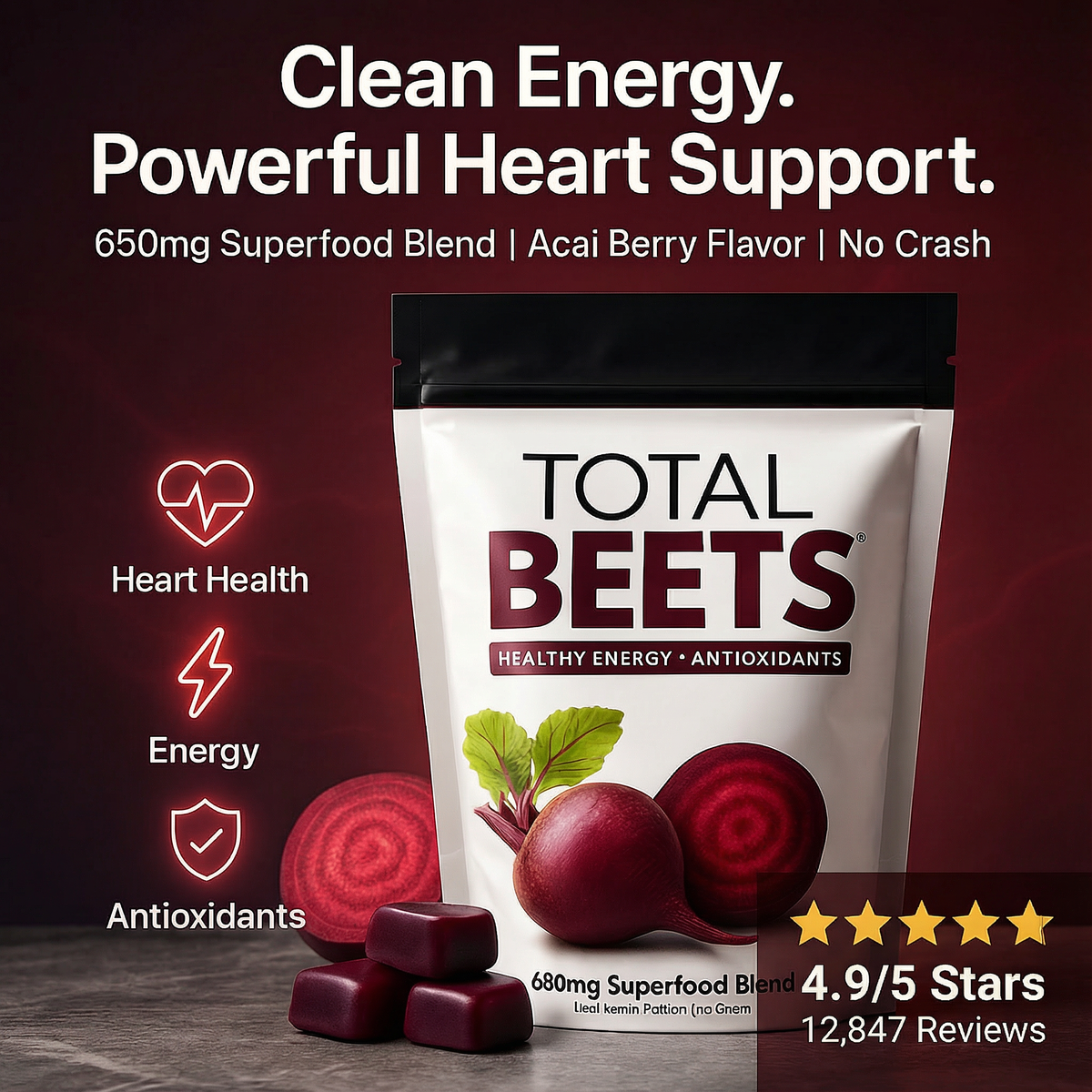 Total Beets™ – Clean Energy + Heart Support (Limited Time Deal) – PeakForm