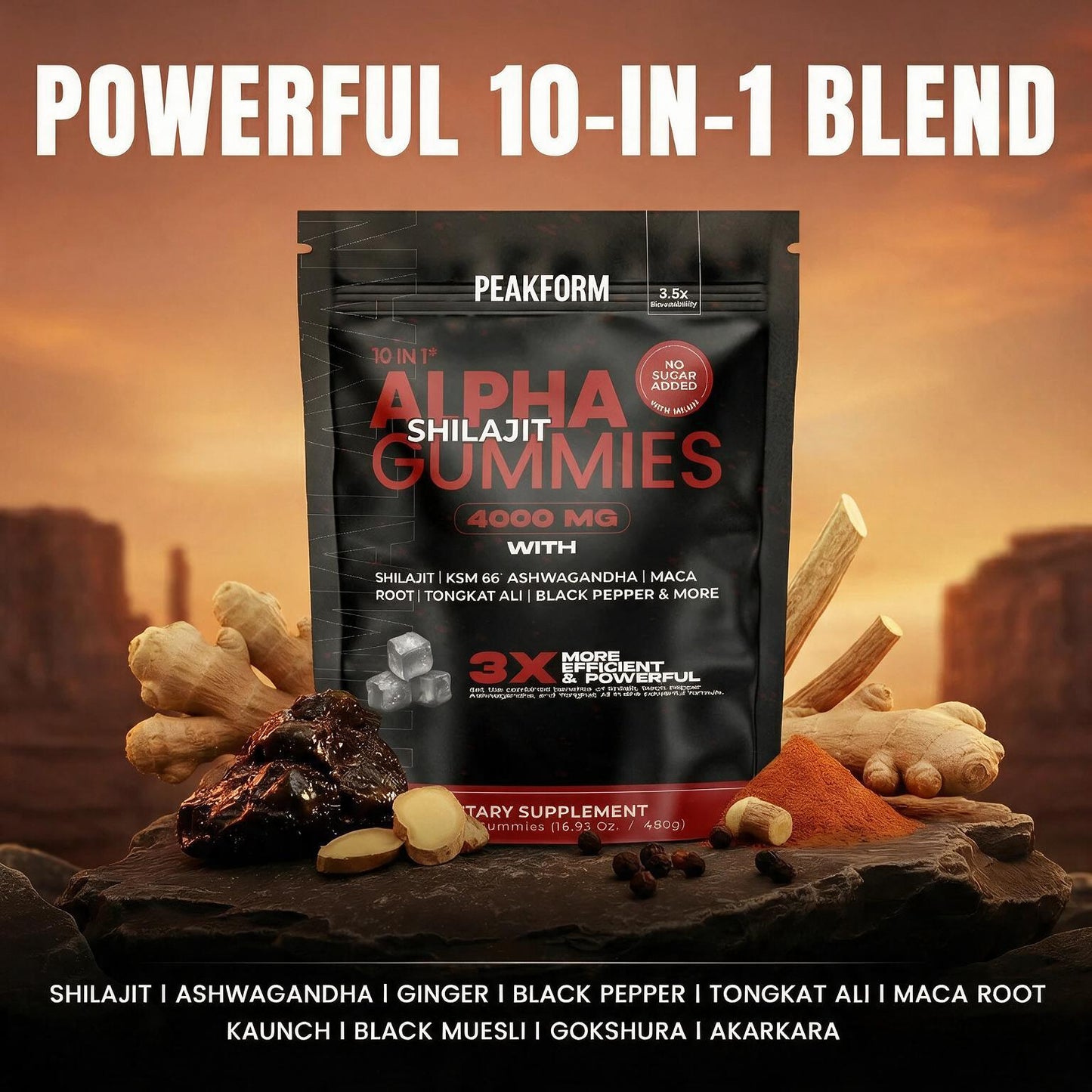 PEAKFORM - 10-IN-1 ALPHA SHILAJIT GUMMIES