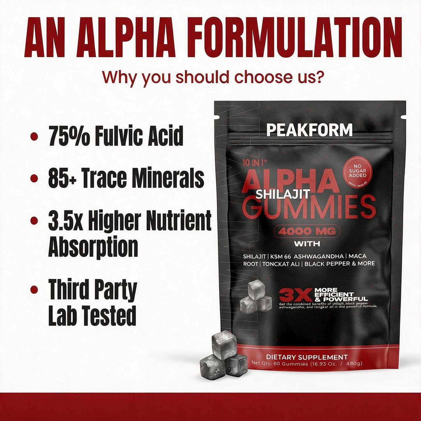 PEAKFORM - 10-IN-1 ALPHA SHILAJIT GUMMIES